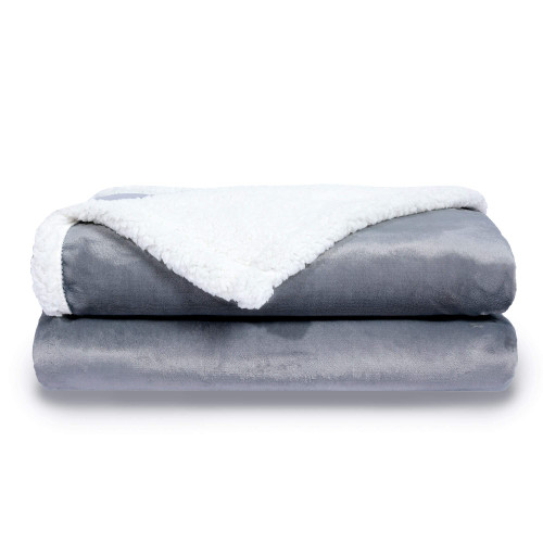 NANPIPER Sherpa Blanket,Soft Fuzzy Fleece Blanket,Warm Plush Edge Twin Size Blankets,Light Grey 60"x80"