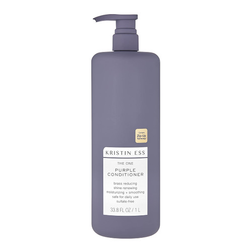 Kristin Ess Hair The One Purple Conditioner - Toning for Blonde Hair, Neutralizes Brass + Yellow Tones, Moisturizing Conditioner, Keratin Safe, 33.8 fl oz
