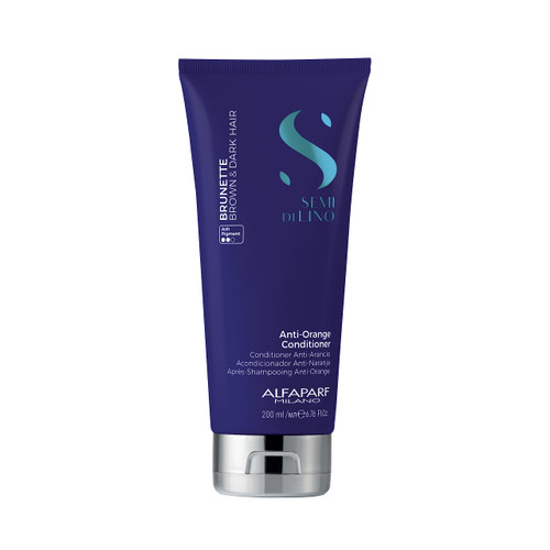 Alfaparf Milano Semi di Lino Brunette Anti-Orange Conditioner for Brown, Chestnut and Dark Hair - Paraffin Free Blue Conditioner - Removes Unwanted Orange and Brassy Tones, Floral, 6.76 fl. oz. Alfaparf Milano Semi di Lino Brunette Anti-Orange Conditioner for Brown, Chestnut and Dark Hair - Paraffin Free Blue Conditioner - Removes Unwanted Orange and Brassy Tones, Floral, 6.76 fl. oz.