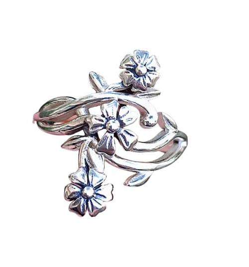 Navya Craft 925 Sterling Silver Handmade Women floral Ring Christmas Anniversary Birthday Valentine Day Gift her wife mother sister friend