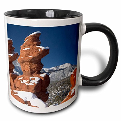 3dRose 120003_4 Siamese Twins And Pikes Peak Two Tone Black Mug, 11 oz, White