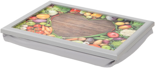 Maturi Lap Tray, Vegetable Heart Design, Multi-Color, 13 x 17 x 3-inches