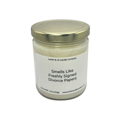 Lavish & Lit Candle Company, Divorce Candle, Fresh Linen Candle, Funny Candle, Fun Candle, Gift for Friend, Soy Candle, Gift for Her, Divorce Gift, Divorce Party, Divorcee Gift (9oz)
