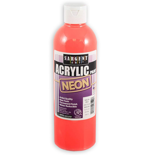 Sargent Art 16oz Neon Acrylic Paint, Red