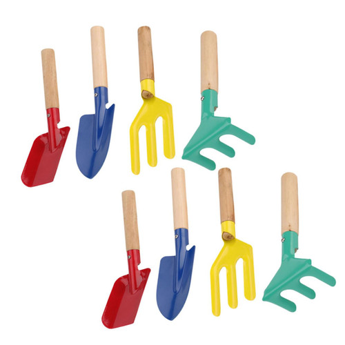 Abaodam 1 Set Tools Shovel Weeding Trowel Gardening Metal rake Garden Hand Trowel transplanting Trowel Flower Planting rake Trowel with Wood Handle Flowers Wooden Handle Tool kit