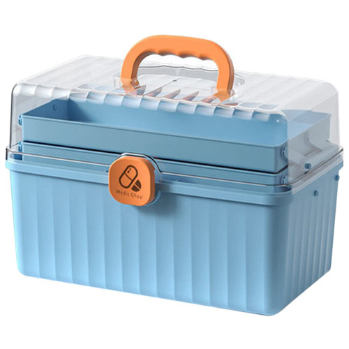 Cabilock Clear Plastic Storage Bins Plastic First Aid Storage Box Medicine Storage Box Organizer Family Emergency Medicine Case Organizer Plastic Containers