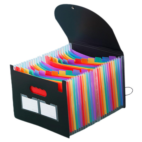 STOBOK Expanding File Organizer Accordion Document Organizer Coupon Organizer Expanding File Folder Plastic Pocket Folders Bulk Folders Paper File Organizer File Rack Work High Capacity