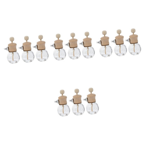 Healifty 12 Pcs Car Perfume Empty Bottle Diffuser for Essential Oils Car Vent Clip Air Freshener Glass Scent Diffuser Automatic Air Freshener Glass Small Bottles Aromatic Wood Perfume Clip