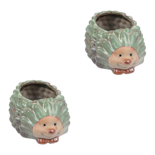 Yardwe 2pcs Succulent Plant Pot Ceramic Animal Planter Cartoon Flowerpot Animal Pots for Plants Ceramic Plant Container Mini Ceramic Flower Pot Cartoon Flower Pot Small Animals Ornaments