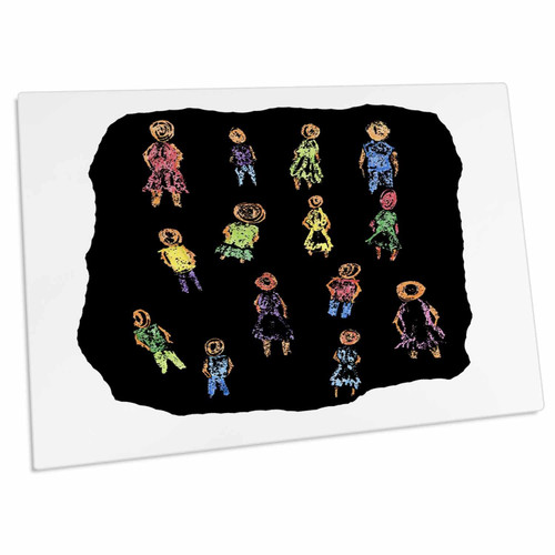 3dRose Crayon Colorful Male and Female Figures - Desk Pad Place Mats (dpd-156222-1)