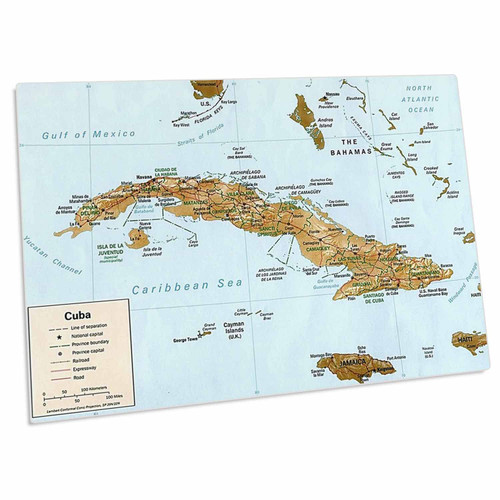 3dRose Florene - Vintage Maps - Print of Map of Cuba - Desk Pad Place Mats (dpd-205044-1)