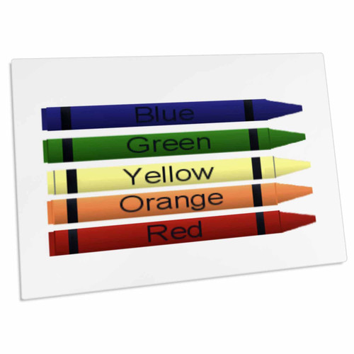 3dRose TNMGraphics School - Five Crayons - Desk Pad Place Mats (dpd-60761-1)