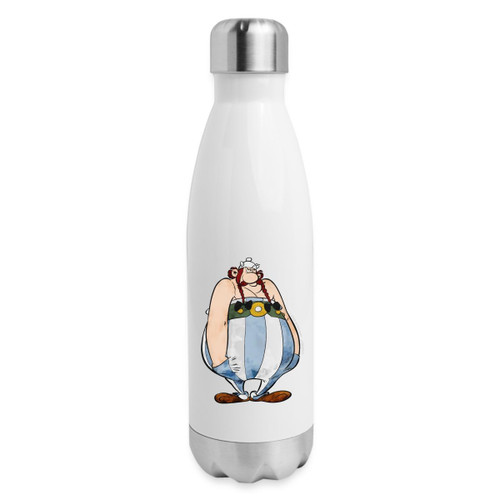 Spreadshirt Asterix & Obelix Obelix Sulking Officially Licensed Insulated Stainless Steel Water Bottle, One Size, white