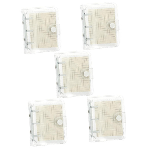 LALAFINA 5pcs Loose-leaf Ledger Loose-leaf Notebook Clear Pvc Notebook Girl Diary Journal Mini Transparent 3-ring Binder Cover Diary Notepad Small Notepad Set Student Cute Paper White