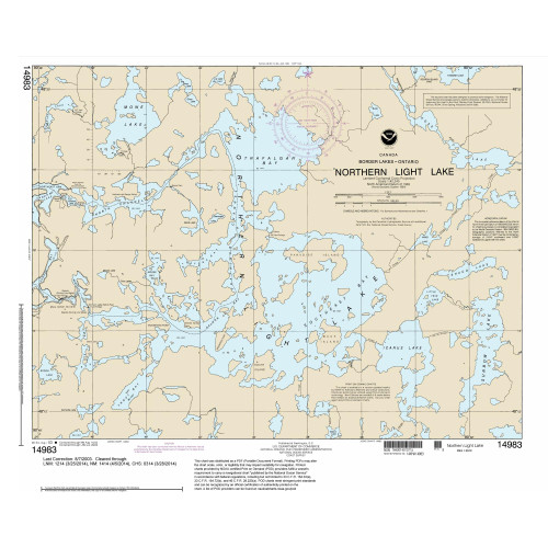 Paradise Cay Publicatoins, Inc. Historical NOAA Chart 14983: Northern Light Lake - Print on Demand - Historic Version or Updated NCC