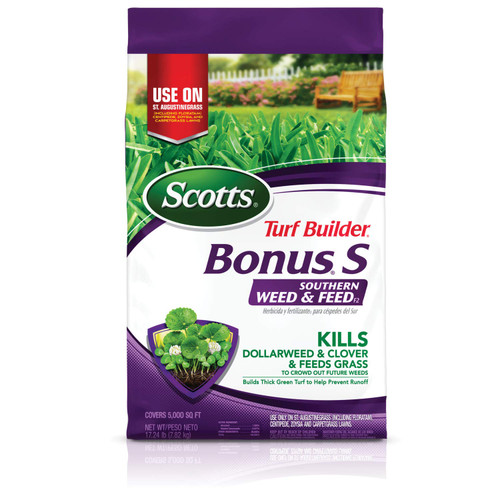 Scotts Turf Builder Bonus S Southern Weed & FeedF2, Weed Killer and Lawn Fertilizer, 5,000 sq. ft., 17.24 lbs. Scotts Turf Builder Bonus S Southern Weed & FeedF2, Weed Killer and Lawn Fertilizer, 5,000 sq. ft., 17.24 lbs.