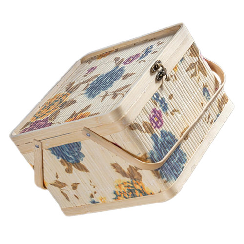 NOLITOY Picnic Basket Woven Storage Basket Lidded Basket Woven Baskets Wedding Flower Basket Bath Toy Baskets Bread Storage Baskets Bamboo Basket Harvesting Basket Easter Basket Bamboo