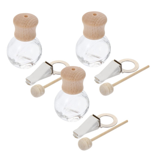 ABOOFAN 12 Pcs Car Perfume Empty Bottle Essential Oil Diffuser Cars Perfume Bottle Diffiser Essential Oil Bottles Automotive Glass Diffuser Car Aroma Bottle Air Freshener Breathable Wood