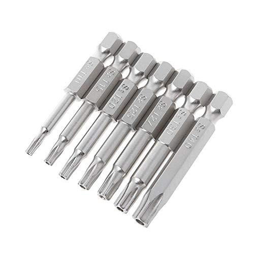 VIGANI Adapter Drill Bits,Driver Bits Set, Screwdriver Bits 7Pcs/Set Magnetic Screwdriver Drill Bits 1/4" Hex Torx Shank Allen Wrench Hand Tool Five-Point Screwdriver T10-T40