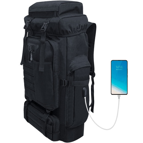 Ogetok 80L Camping Hiking Military Tactical Backpack,Water Resistant Large Capacity Travel Daypacks Outdoor MOLLE Rucksack