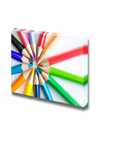 wall26 - Canvas Prints Wall Art - Art Colored Pencils | Modern Wall Decor/Home Decoration Stretched Gallery Canvas Wrap Giclee Print. Ready to Hang - 12" x 18"