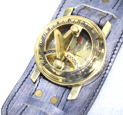 Marine Brass Sundial Compass,Navigational Compass for Survival and Direction Brass Compass with Free Sand Timer Pendant by ROYAL FALCON CRAFTS