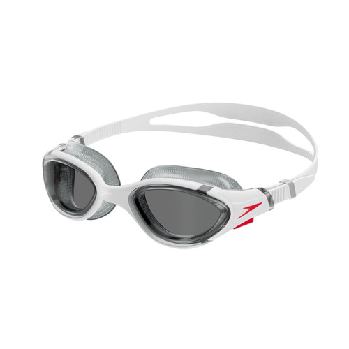 Speedo Unisex-Adult Swim Goggle Biofuse 2.0,White/Red/Light Smoke