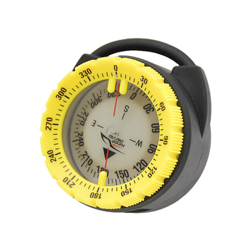 Dive Compass, 50 Magnetic Diving Compass, Waterproof Pipe Clamp Diving Compass, Underwater Compass for Scuba Diving, Glowing Compass with Side Window Handheld Compass for Water Sports
