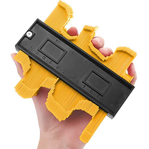 Contour Gauge Duplicator, Contour Copy Duplicator Circular Frame Profile Gauge, Plastic Woodworking Shape Tracing Template Measuring Tool Profile Jig Guide-5Inch