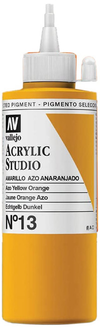 Vallejo : Studio Acrylic Paint : 200ml : AZO Yellow Orange