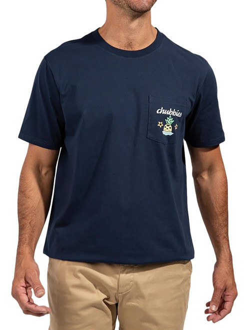 Chubbies Men's Classic Pocket T-Shirt (as1, Alpha, m, Regular, Regular, Navy/The Taco Bout It)