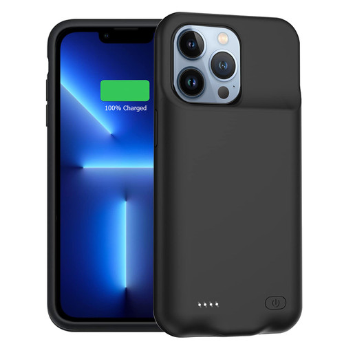 Battery Case for iPhone 13 Pro, Enhanced 7000mAh Ultra Thin Portable Protective Power Smart Charging Case Compatible with iPhone 13 Pro (6.1 inch) Rechargeable Extended Battery Charger Case (Black)