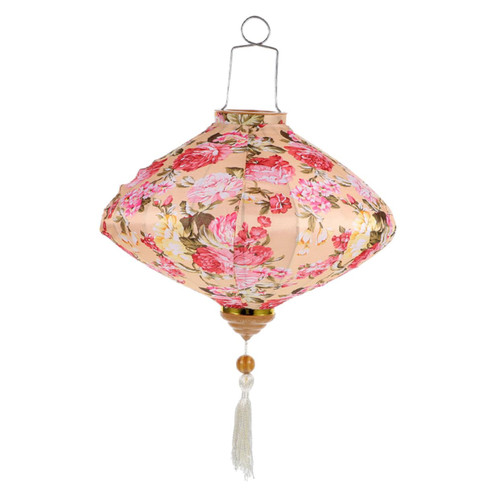 MUSISALY Outdoor Lantern Hanging Decoration New Year Lantern Vintage Chinese Lantern Oval Chinese Lanterns Floral Lantern Spring Festival Lantern BBQ Lantern Barbecue Cloth Iron Wire