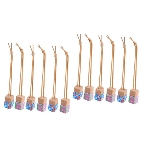 SUPVOX 12 Pcs Car Perfume Empty Bottle Car Air Freshener Car Essential Oil Diffuser Diffusers for Essential Oils Car Hanging Diffuse Bottle Car Decor Polymer Clay Perfume Bottle Ornament