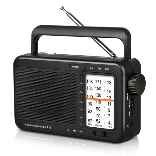 Portable AM FM SW Radio Battery Operated Radio by 3 D Cell Batteries Or AC Power, Transistor Radio with Excellent Reception, Great Sound, Clear Display Panel, Earphone Jack, Large Knob Portable AM FM SW Radio Battery Operated Radio by 3 D Cell Batteries Or AC Power, Transistor Radio with Excellent Reception, Great Sound, Clear Display Panel, Earphone Jack, Large Knob