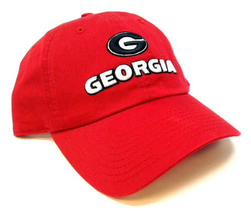 Cleanup Georgia Bulldogs Logo Solid Red Curved Bill Adjustable Slouch Hat