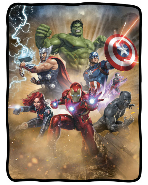 Seven Times Six Marvel Avengers Defenders of Earth Blanket 46" X 60" Flannel Fleece Throw