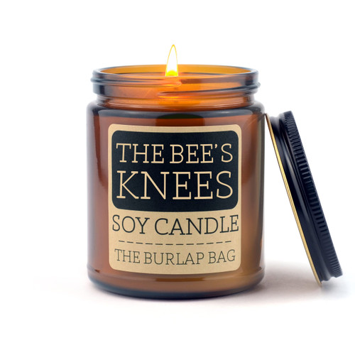 THE BURLAP BAG - The Bee's Knees - 9oz Soy Candle - smells like oatmeal and honey - Handpoured in Austin Texas