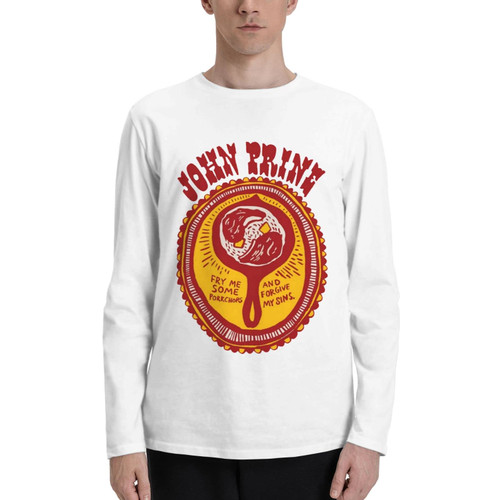 Mens John Prine Crew Neck T Shirt Long Sleeve Top Gear White Large