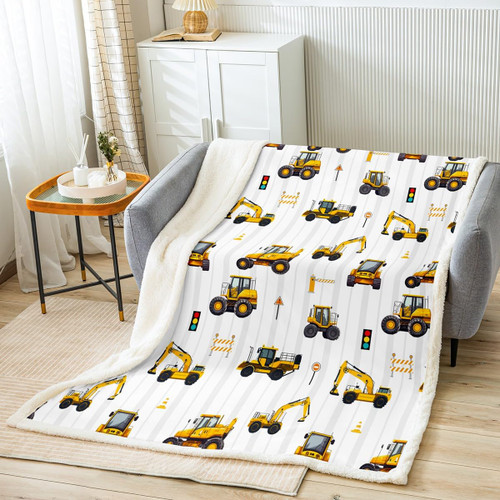 Manfei Construction Throw Blanket Excavator Tractor Truck Bed Blanket for Kids Boys Teens Room Decor, Cartoon Car Blanket for Couch Sofa, Soft and Breathable Fleece Blanket(40 x 50 Inches) Manfei Construction Throw Blanket Excavator Tractor Truck Bed Blanket for Kids Boys Teens Room Decor, Cartoon Car Blanket for Couch Sofa, Soft and Breathable Fleece Blanket(40 x 50 Inches)