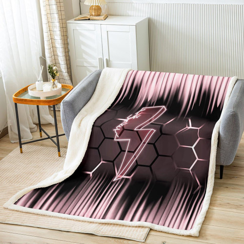 Feelyou Game Flash Sherpa Blanket 40"x50" Boys Girls Ombre Fleece Throw Blanket for Kids Honeycomb Plush Blanket Pink Black Fuzzy Blanket Room Decor Feelyou Game Flash Sherpa Blanket 40"x50" Boys Girls Ombre Fleece Throw Blanket for Kids Honeycomb Plush Blanket Pink Black Fuzzy Blanket Room Decor