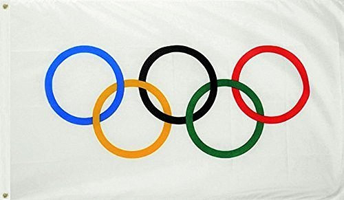 Faylagee-yx Olympic Games 3x5 Feet Flag Olympic Rings International Banner Printed Flag with Grommets