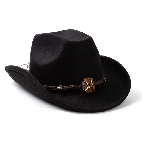 Lisianthus Men & Women's Felt Wide Brim Western Cowboy Outdoor Fedora Hats with Belt B-Black Lisianthus Men & Women's Felt Wide Brim Western Cowboy Outdoor Fedora Hats with Belt B-Black