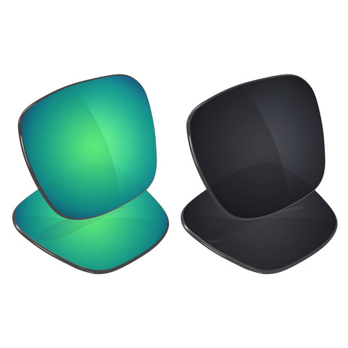 Galvanic Replacement Lenses for Oakley Hijinx Sunglasses - Jade + Black Polarized - Combo Pack