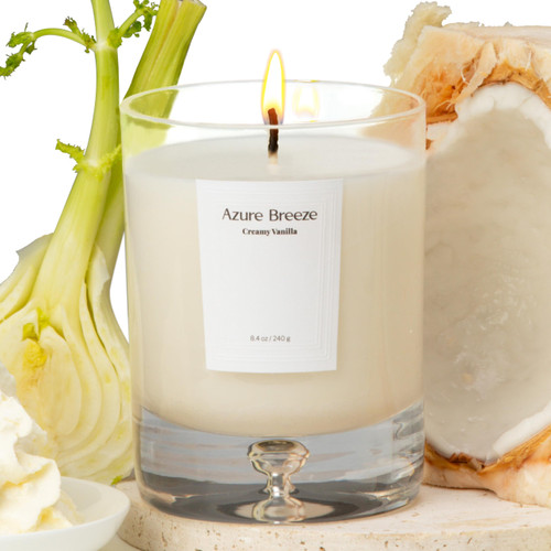 Coconut Candle - Vanilla Scented Candle, 50 Hours Long-Burning (8.4 Oz), Milk Candle, Made with Natural Essential Oils, Ideal Gift for The Holidays & Home Decor