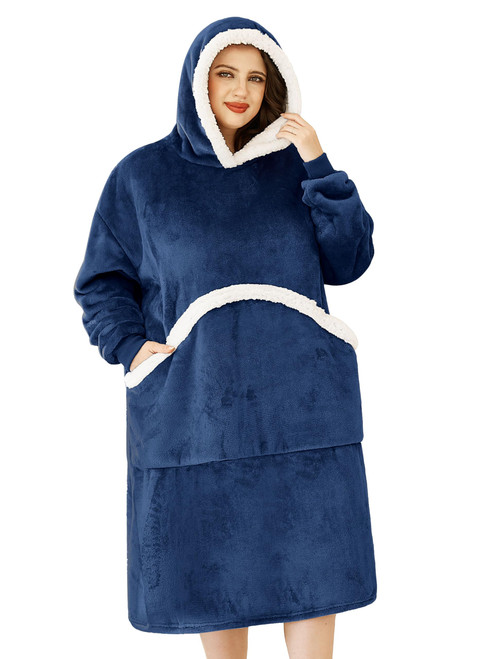 Gentlewarm Wearable Blanket Hoodie, Oversized Hoodie Sweatshirt Blanket for Adults Women Men, Warm Gift, Cozy and Fuzzy Sherpa Hoodie Blanket with Long Sleeves and Giant Pocket Navy Gentlewarm Wearable Blanket Hoodie, Oversized Hoodie Sweatshirt Blanket for Adults Women Men, Warm Gift, Cozy and Fuzzy Sherpa Hoodie Blanket with Long Sleeves and Giant Pocket Navy