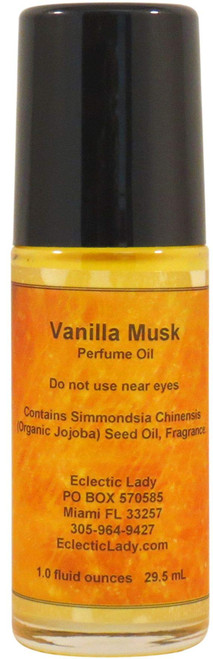 Vanilla Musk Perfume Oil, 1.0 Oz Portable Roll-On Fragrance with Long-Lasting Scent, Delightful Essential Oils and Jojoba Oil For Daily Use