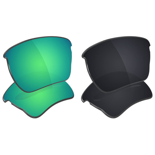 Galvanic Replacement Lenses for Oakley Quarter Jacket OO9200 Sunglasses - Jade + Black Polarized - Combo Pack
