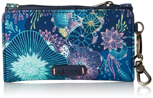 Sakroots womens Eco-twill Eco Twill Encino Essential Wallet, Royal Blue Seascape, One Size US
