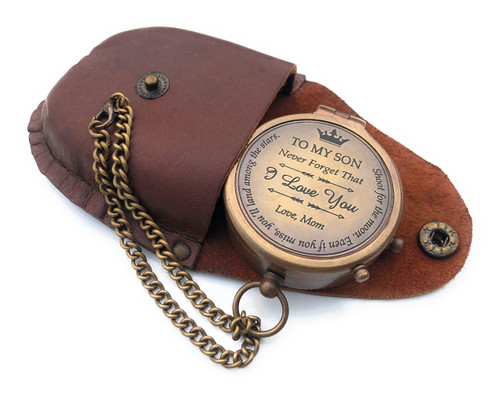 Brass Compass Gift to My Son Compass,My Son,to My Son,Son from Dad,Gift for Son,Father Son Gift,Mother Son Gift,Love Mom,Son from Mom, Love Dad (Mom to Son)